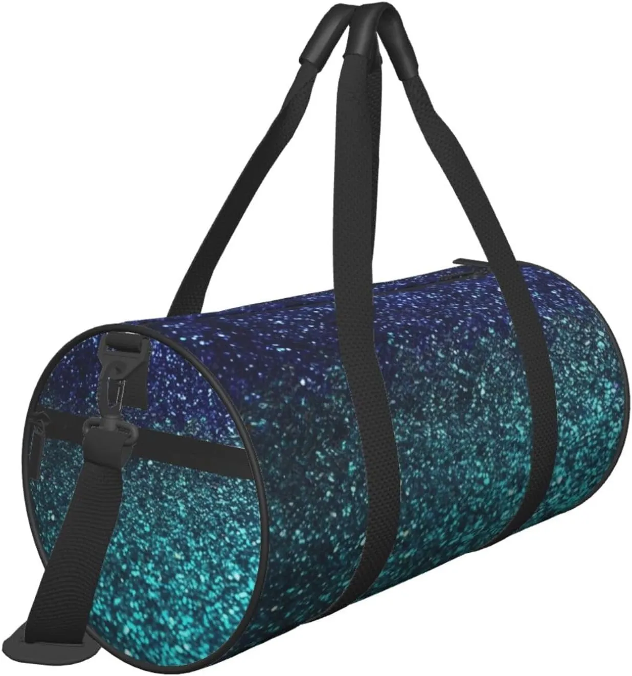 Travel Duffel Bag Teal Glitter Weekender Overnight Bag For Men Women Large Capacity Sports Gym Bag Canvas Carry On Tote Bags For Travel Yoga