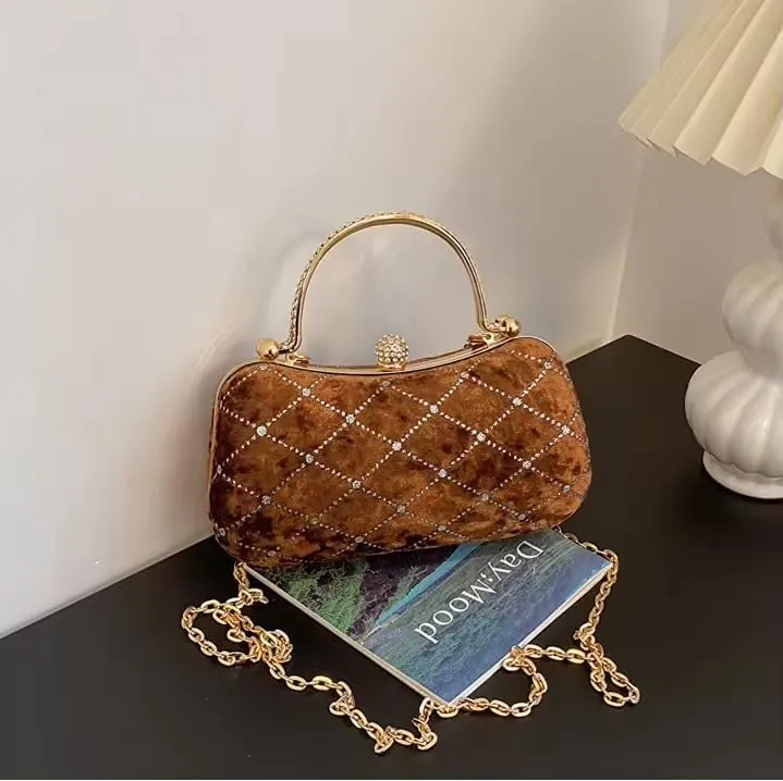 Trendy Evening Purse Velvet CLutch Purse Solid Evening Bag Clutch Purse For Women