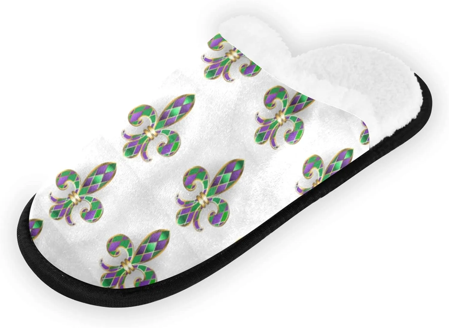 Unisex Slippers Fuzzy Feet Plush Cotton Slippers Anti-Slip Warm House Shoes M/L