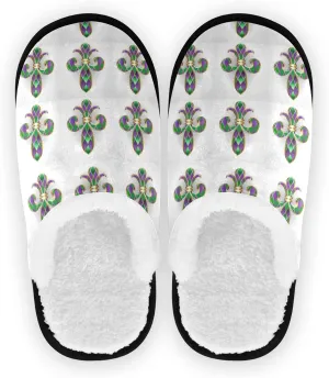 Unisex Slippers Fuzzy Feet Plush Cotton Slippers Anti-Slip Warm House Shoes M/L