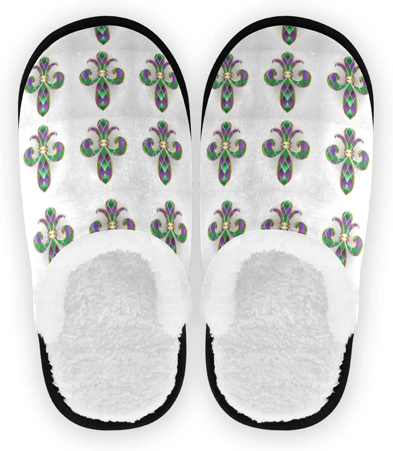 Unisex Slippers Fuzzy Feet Plush Cotton Slippers Anti-Slip Warm House Shoes M/L