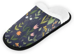 Unisex Slippers Fuzzy Feet Plush Cotton Slippers Anti-Slip Warm House Shoes M/L