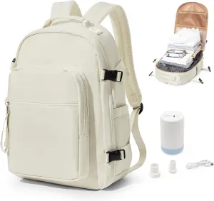 Vacuum Backpack With Pump,Travel Laptop Backpacks For Women Men,Airback Backpacks With Vacuum Compression Bags Seal Packing,Carry On Backpack, Personal Item Travel Bag Beige