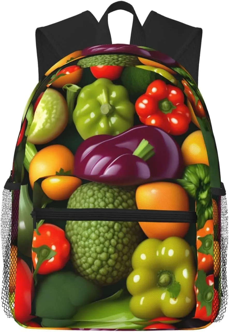 Vegetable Fruit print Lightweight and comfortable backpack Casual Laptop Backpack for Travel Hiking