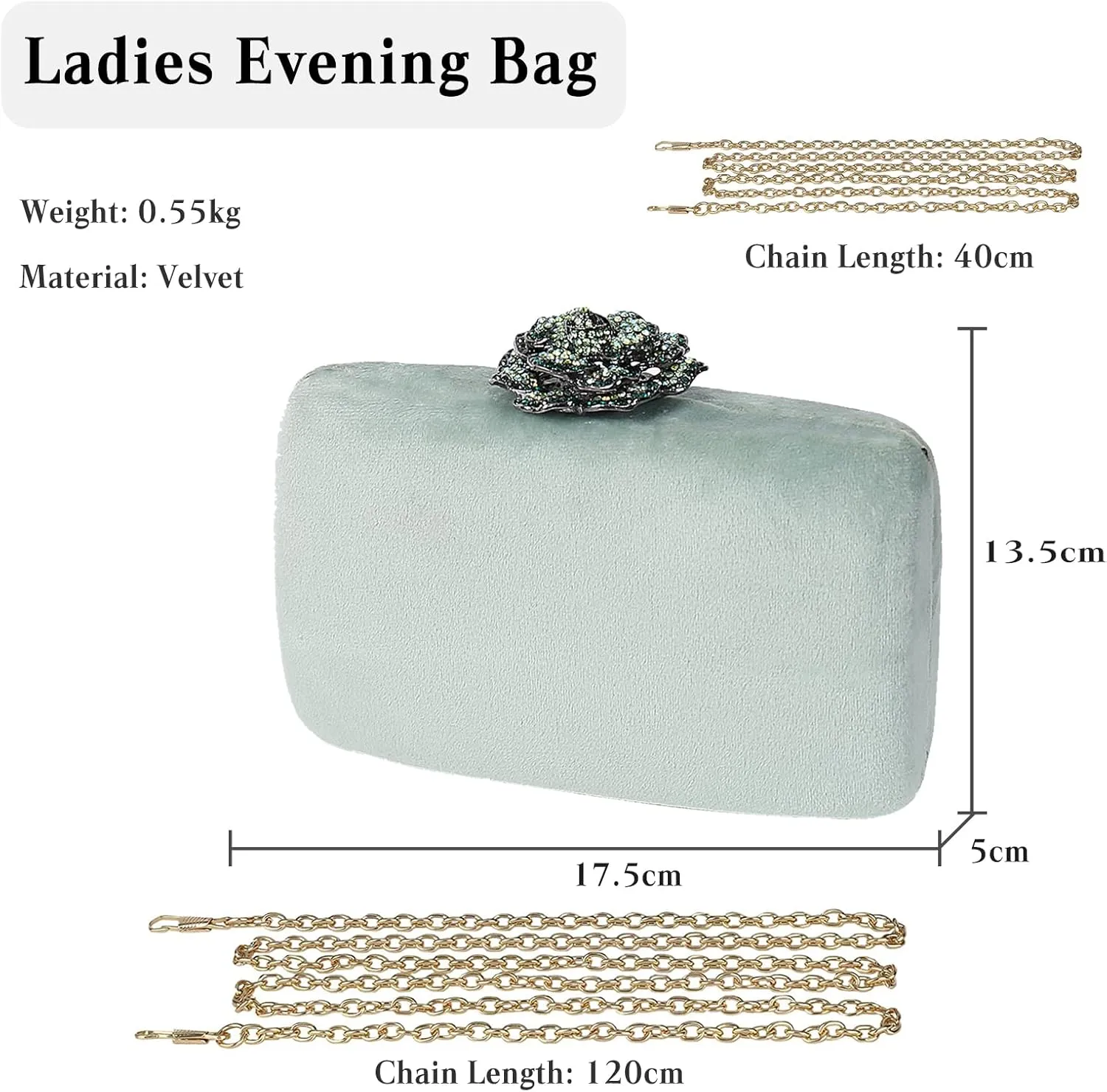 Velvet Clutch Bag for Women Diamond Flower Lock Evening Bag Sparkly Rhinestone Handbag Bridal Wedding Purse
