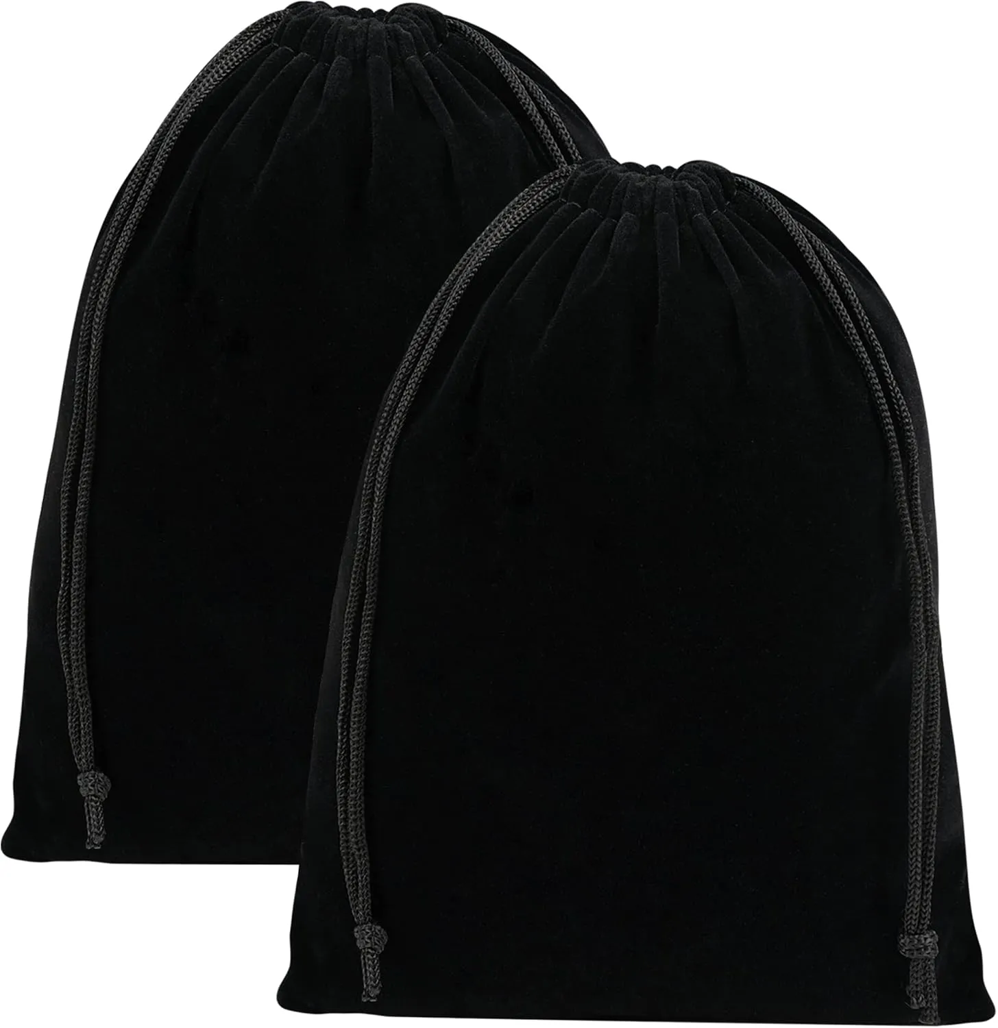 Velvet Drawstring Gift Bags - Bulk Wholesale (7 x 9 inch - 50 pack, Black)