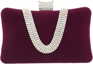 Velvet Evening Bag for Women Rhinestone Clutch Bag Sparkly Handbag