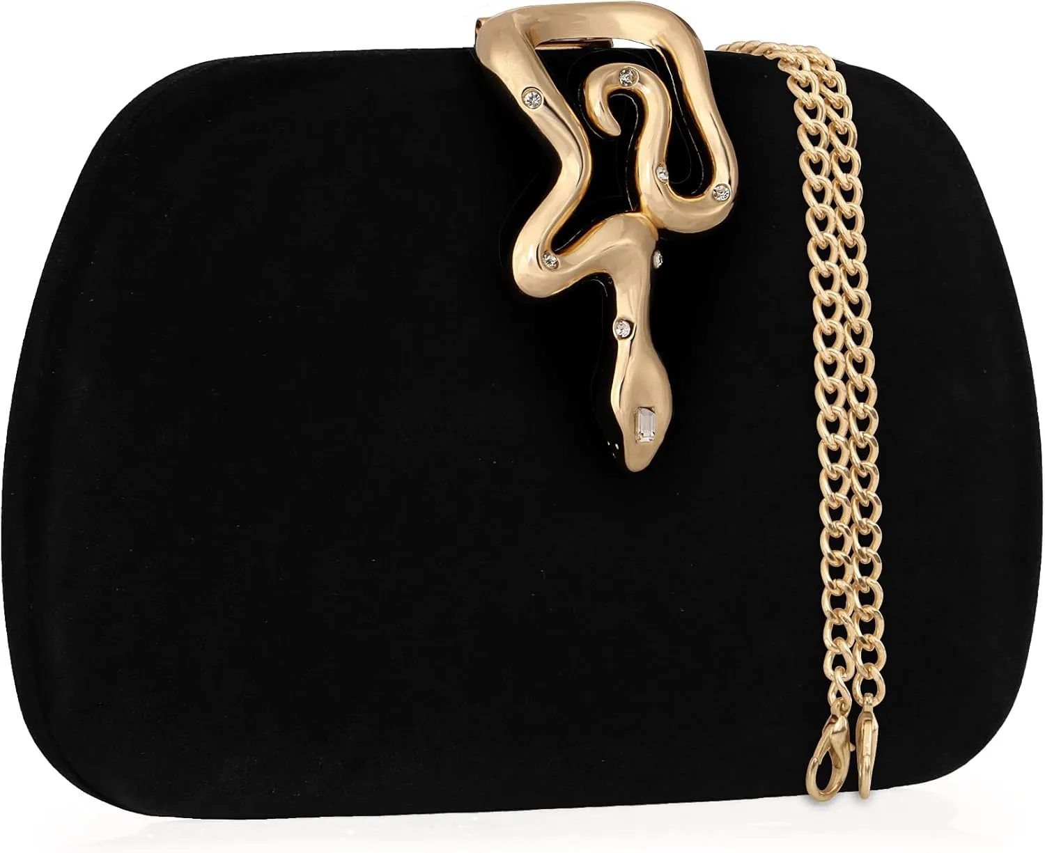 Velvet Evening Clutch Purse for Women-Snake Clasp Formal Handbag,Hard Shell Design Bag for Weddings, Parties, Prom