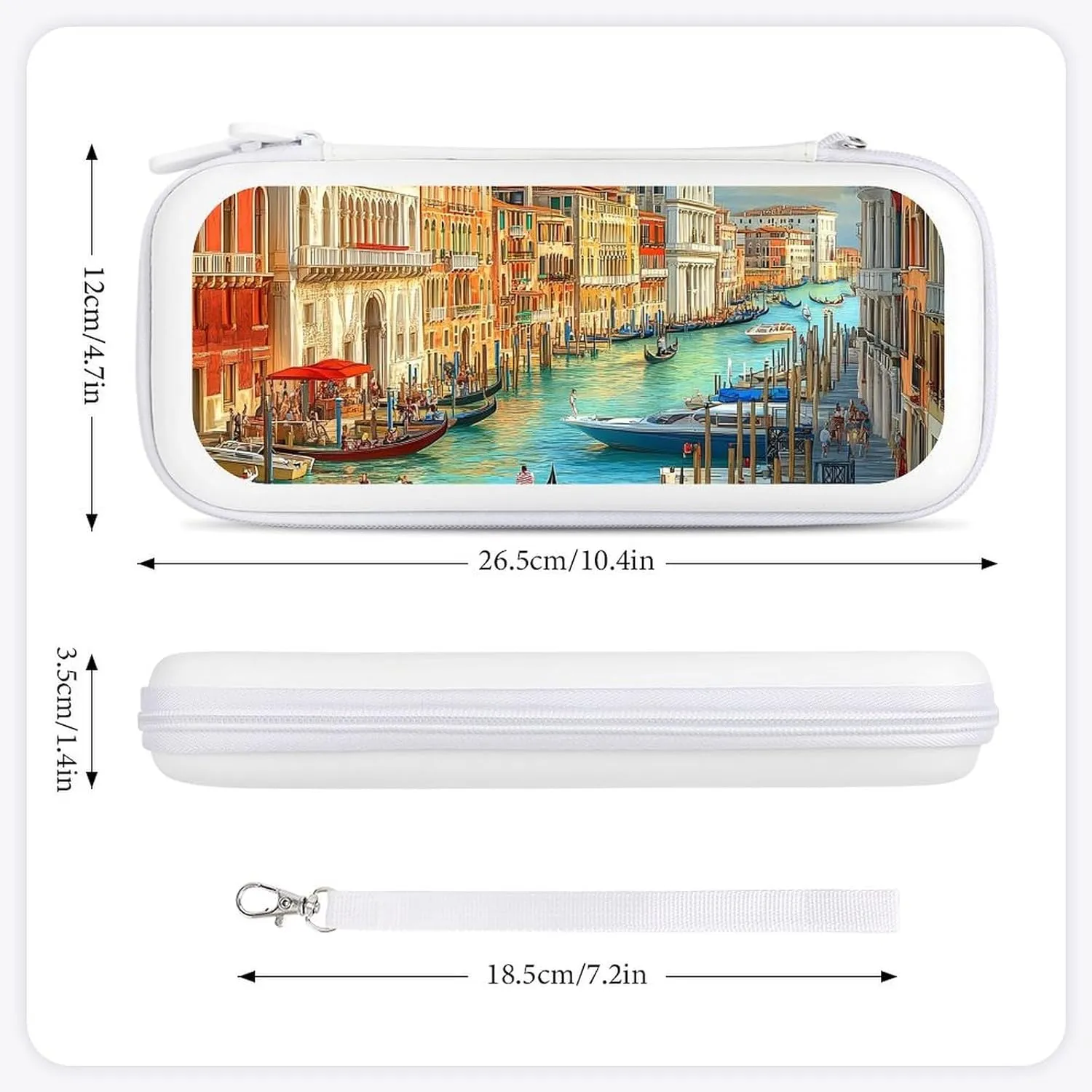 Venice Grand Canal Compatible with Switch Carrying Case Hard Travel Game Bag Pouch with 15 Games Accessories
