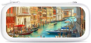 Venice Grand Canal Compatible with Switch Carrying Case Hard Travel Game Bag Pouch with 15 Games Accessories