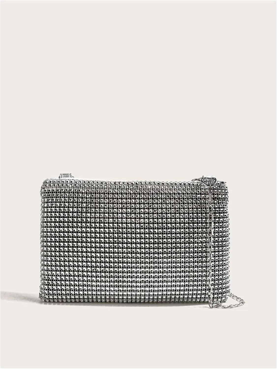 Verdusa Women's Glitter Rhinestone Crossbody Bag Evening Clutch Purses with Chain Strap