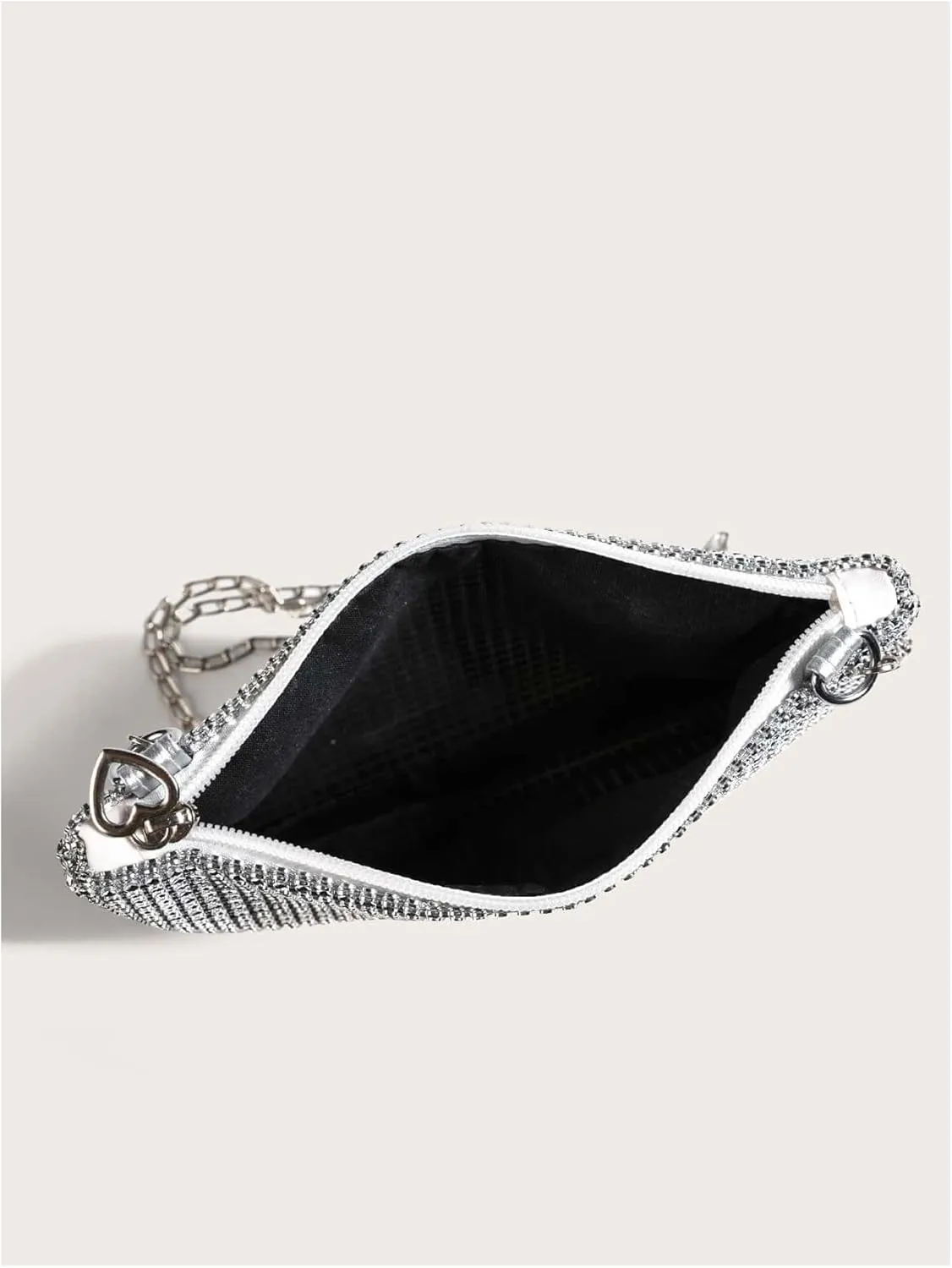 Verdusa Women's Glitter Rhinestone Crossbody Bag Evening Clutch Purses with Chain Strap