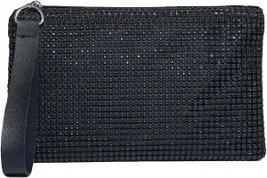 Verdusa Women's Rhinestone Evening Bag Clutch Handbags Glitter Wristlet Purse