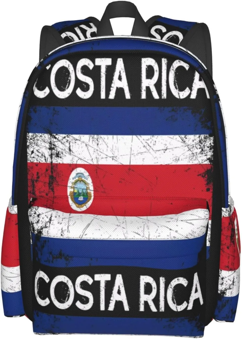 Vintage Costa Rican Flag Large Travel Backpack Casual Backpacks Laptop Daypack Working Rucksack Lightweight Back Pack Sports Bag with Adjustable Shoulder Strap