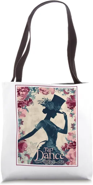 Vintage Floral Tap Dancing Step Dance Jazz Dancer Tote Bag