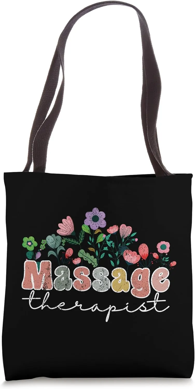 Vintage Massage Therapist LMT Floral Massage Therapist Tote Bag