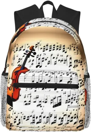 Violin Sheet Music print Lightweight and comfortable backpack Casual Laptop Backpack for Travel Hiking