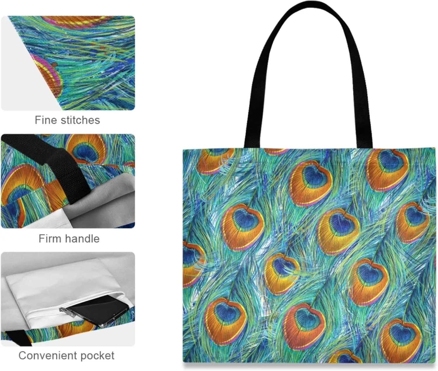 visesunny Fashion Floral Tote Bag with Interior Pocket Lightweight Travel Shoulder Bag Handbag Purse