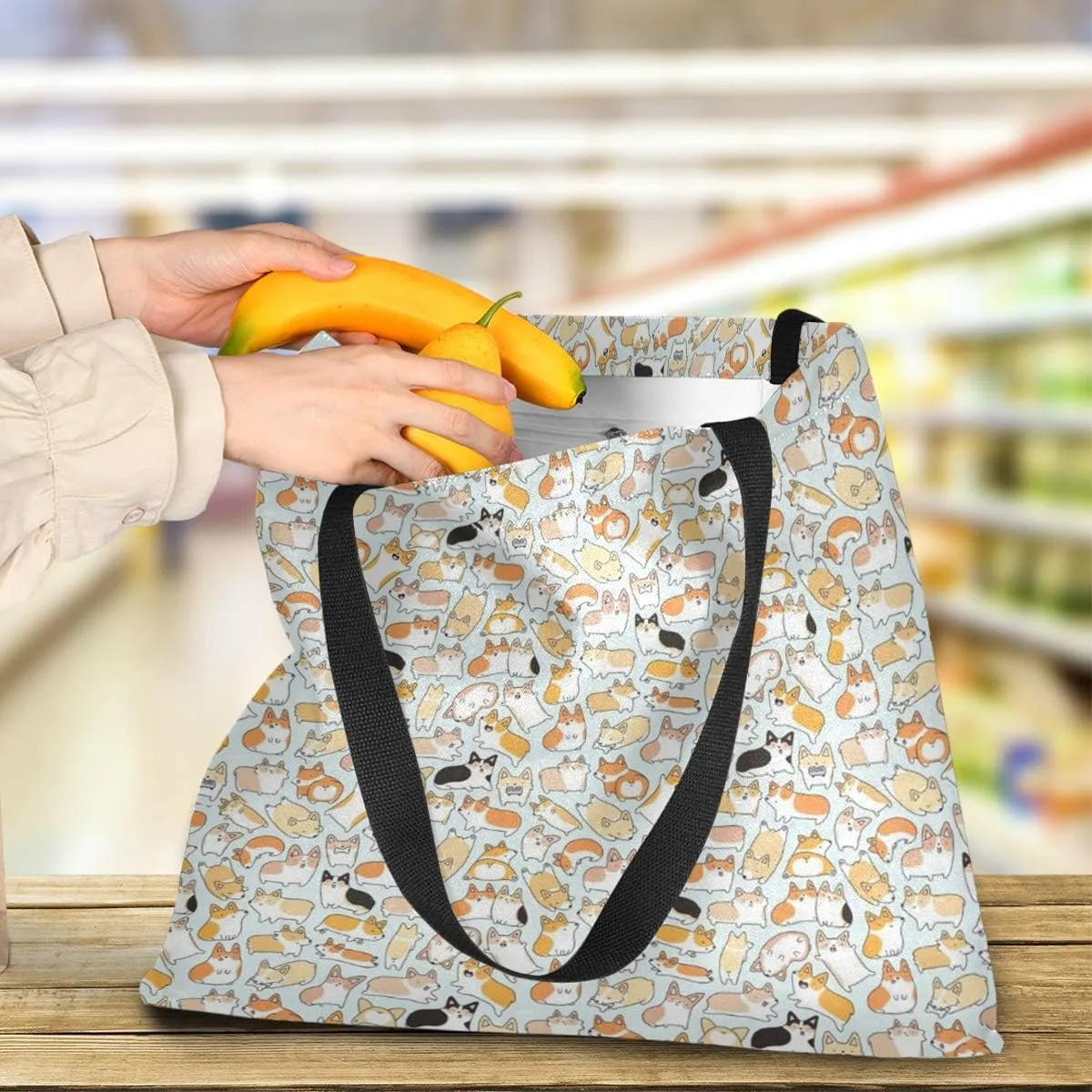 visesunny Fashion Floral Tote Bag with Interior Pocket Lightweight Travel Shoulder Bag Handbag Purse