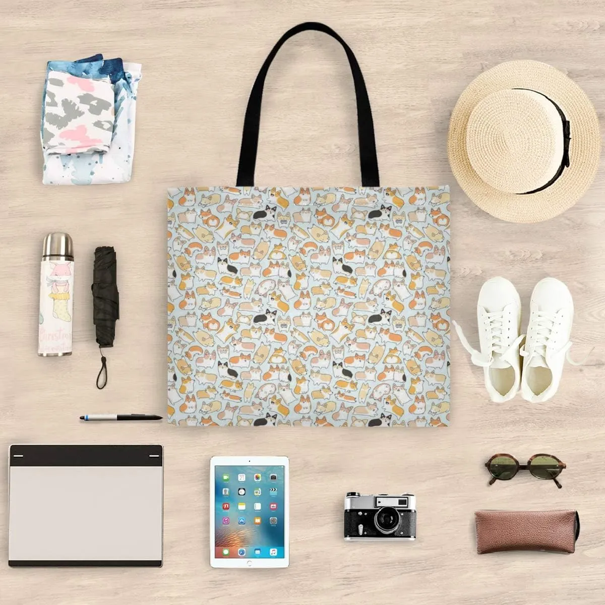 visesunny Fashion Floral Tote Bag with Interior Pocket Lightweight Travel Shoulder Bag Handbag Purse