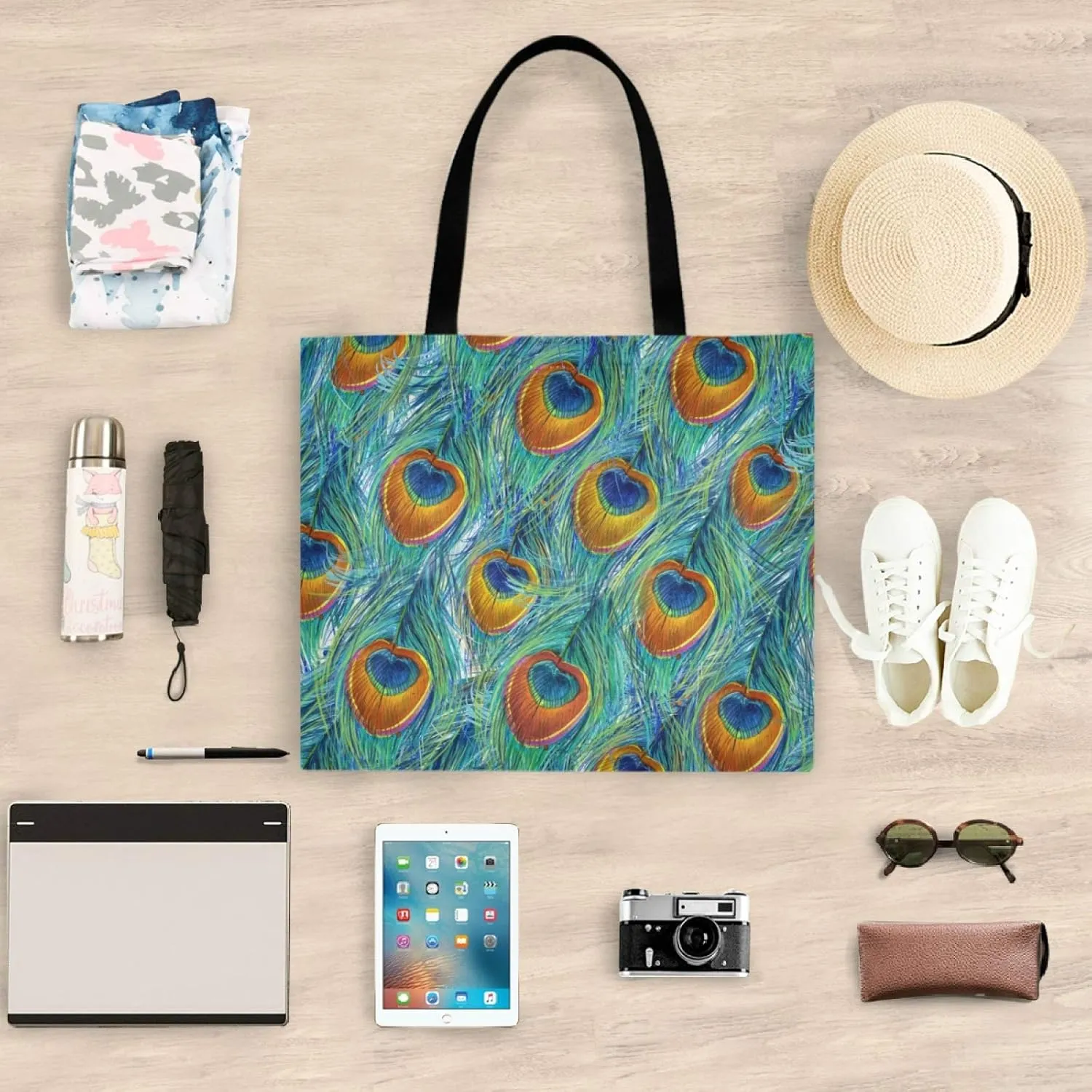 visesunny Fashion Floral Tote Bag with Interior Pocket Lightweight Travel Shoulder Bag Handbag Purse