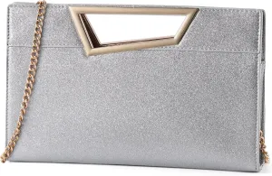 VX VONXURY Leather Clutch Purses for Women Convertible Crossbody Purses with Detachable Strap Handbag for Wedding Party