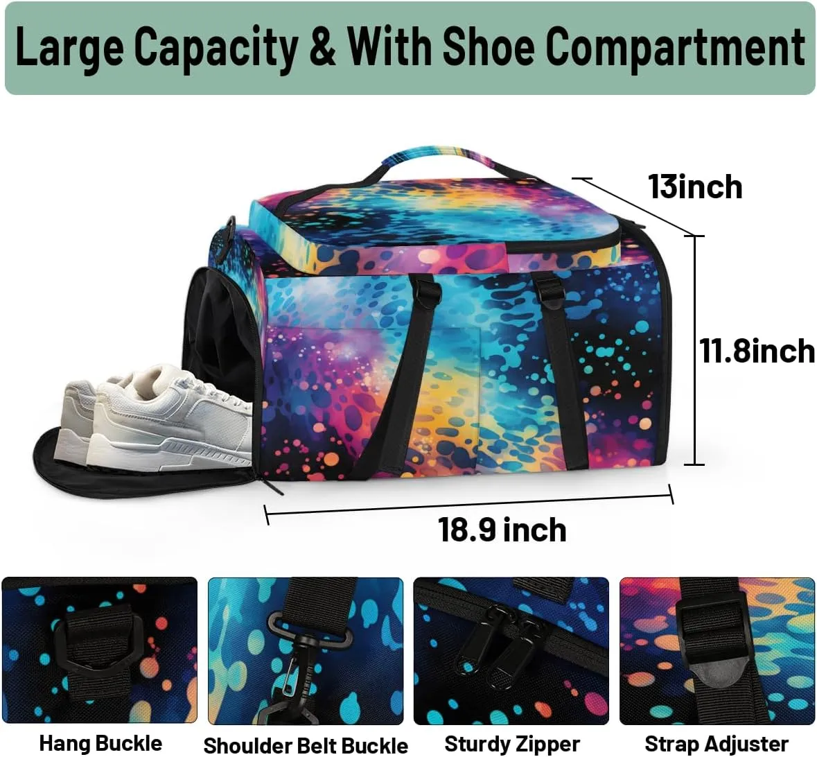 Watercolor Design Travel Backpack Carry On Flight Approved for Women Men, 18.9 Inch Large Abstract Airline Approved Luggage Weekender Backpacks
