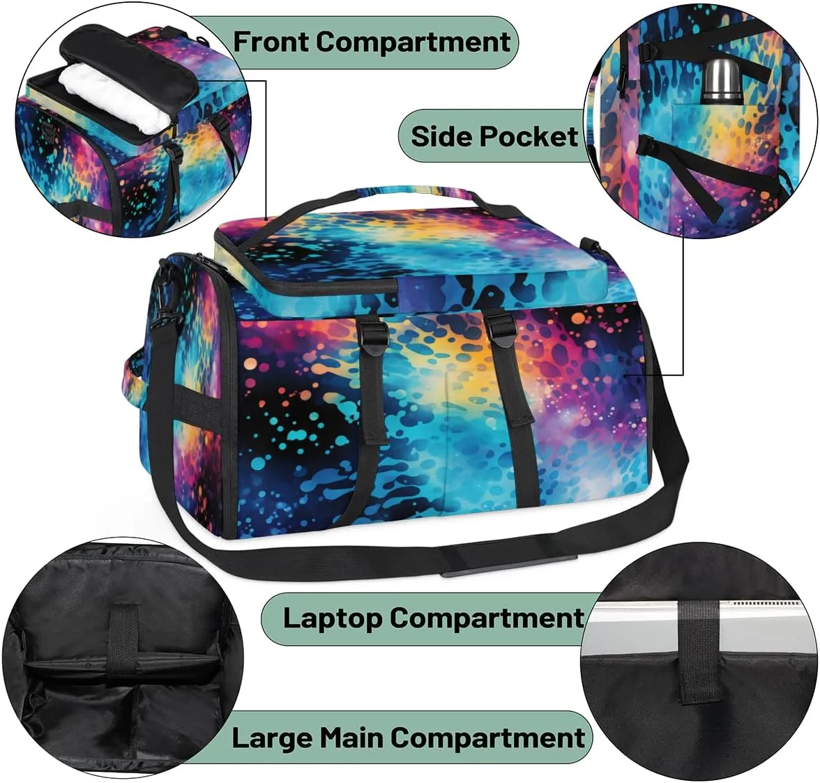 Watercolor Design Travel Backpack Carry On Flight Approved for Women Men, 18.9 Inch Large Abstract Airline Approved Luggage Weekender Backpacks