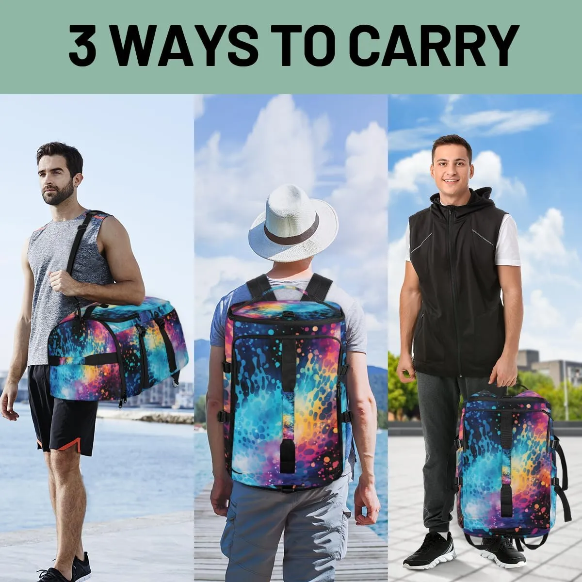 Watercolor Design Travel Backpack Carry On Flight Approved for Women Men, 18.9 Inch Large Abstract Airline Approved Luggage Weekender Backpacks