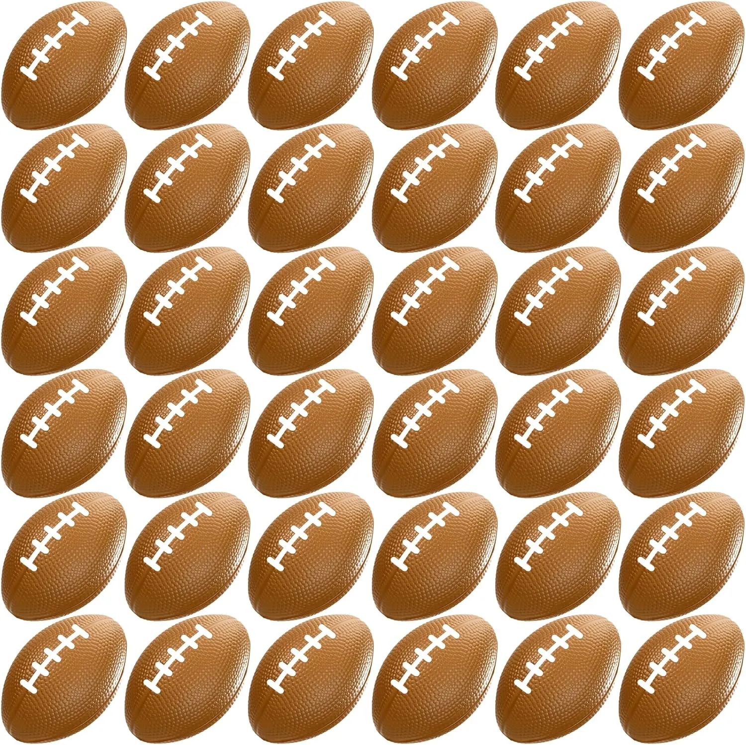 WELLVO 36 Pack Mini Foam Football 2.17" Mini Football Party Favor Stress Ball Bulk Small Foam Sports Ball for Birthday Gift Easter Basket Stuffers