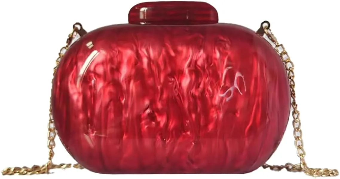 Women Acrylic Clutch Purse Marble Evening Bag Glitter Acrylic Shoulder Handbag Wedding Party Prom Trendy Purse