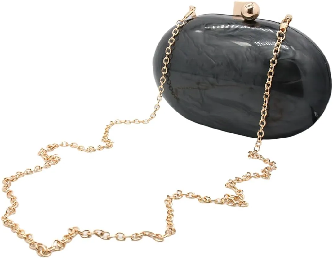 Women Acrylic Clutch Purse Marble Evening Bag Glitter Acrylic Shoulder Handbag Wedding Party Prom Trendy Purse
