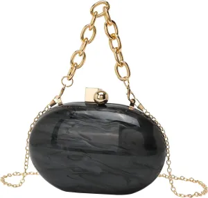 Women Acrylic Clutch Purse Marble Evening Bag Glitter Acrylic Shoulder Handbag Wedding Party Prom Trendy Purse