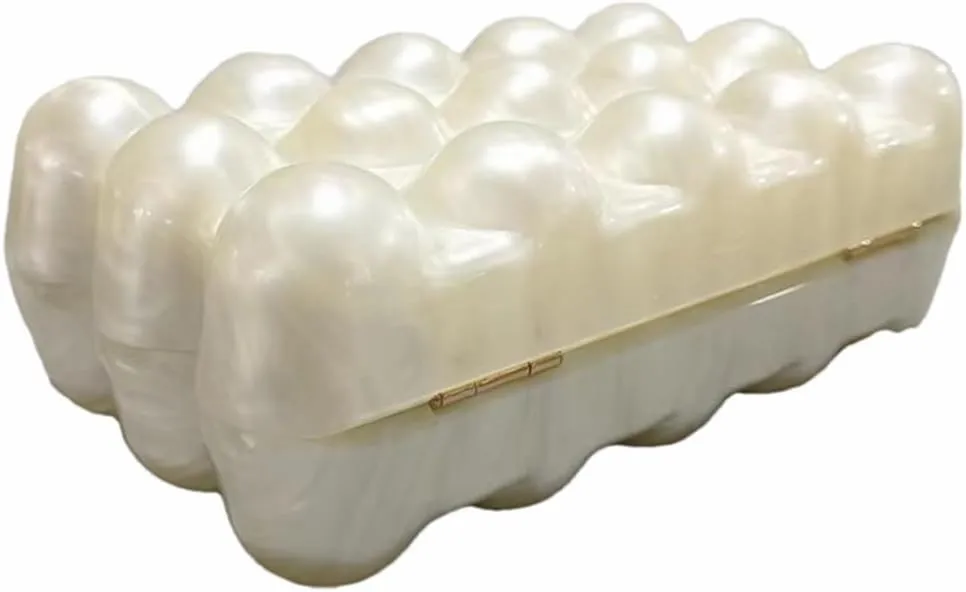 Women Acrylic Marble Handbag Shoulder Bag for Formal, Wedding, Party