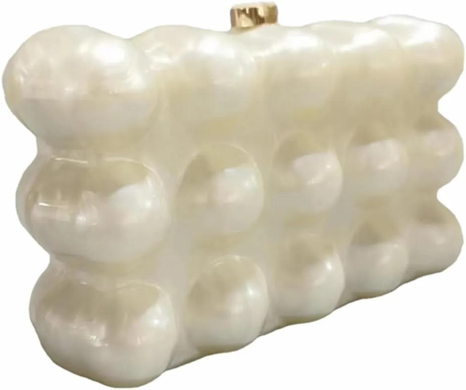 Women Acrylic Marble Handbag Shoulder Bag for Formal, Wedding, Party