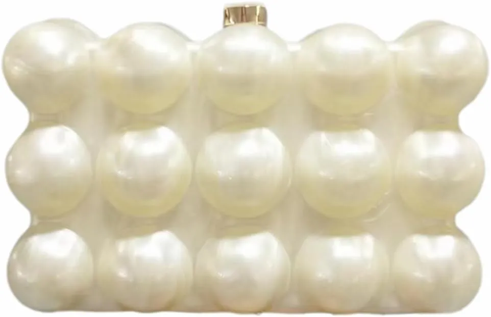 Women Acrylic Marble Handbag Shoulder Bag for Formal, Wedding, Party