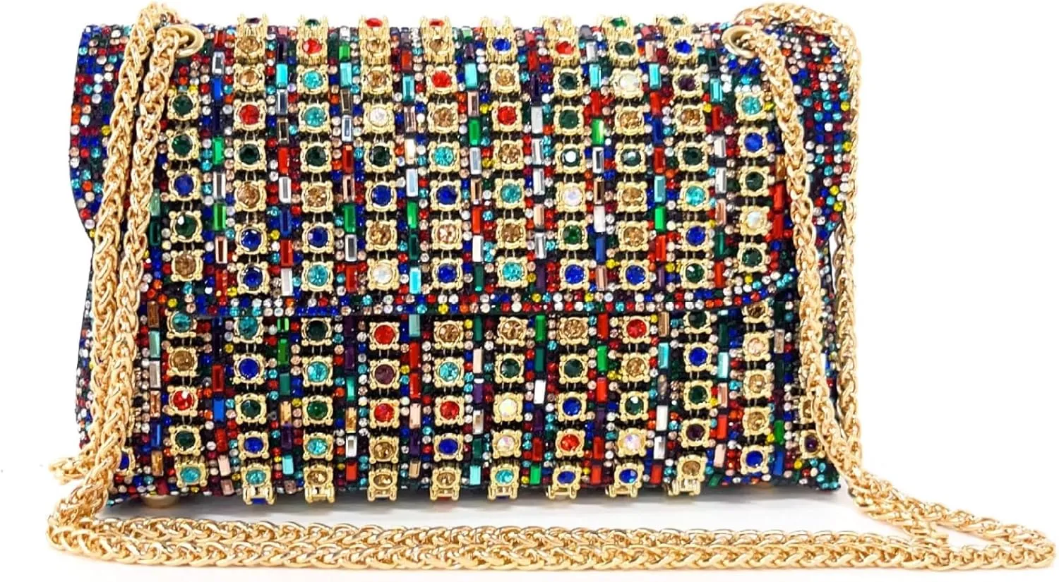 Women Chain Bag Clutch Purse Rhinestone Purse Sparkly Crossbody Bag Glitter Small Evening Handbags Wedding Party