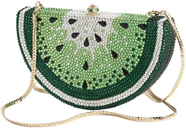 Women Cute Fruit Evening Clutch Sparkling Rhinestones Purse Crystal Banquet Prom Shoulder Bag