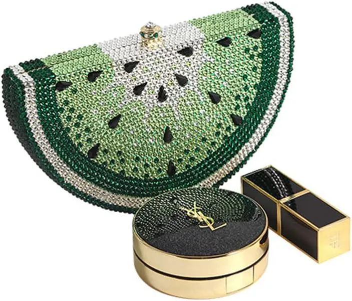 Women Cute Fruit Evening Clutch Sparkling Rhinestones Purse Crystal Banquet Prom Shoulder Bag