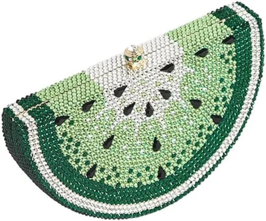 Women Cute Fruit Evening Clutch Sparkling Rhinestones Purse Crystal Banquet Prom Shoulder Bag