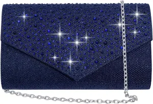 Women Evening Bag Clutch Rhinestone Envelope Party Handbag Bridal Prom Purse