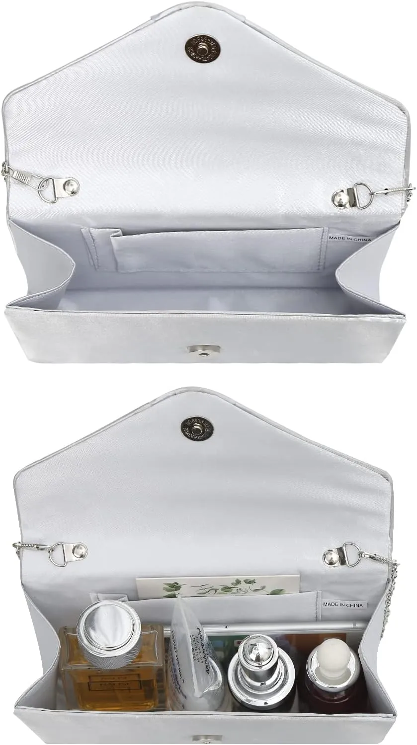 Women Evening Bag Clutch Rhinestone Envelope Party Handbag Bridal Prom Purse