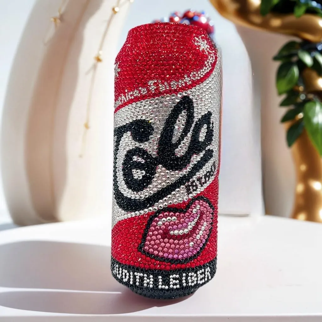 Women Fashion Cola Cans Crystal Evening Bag Cool Artificial Diamond Clutch Purse for Night Out Cocktail Festival