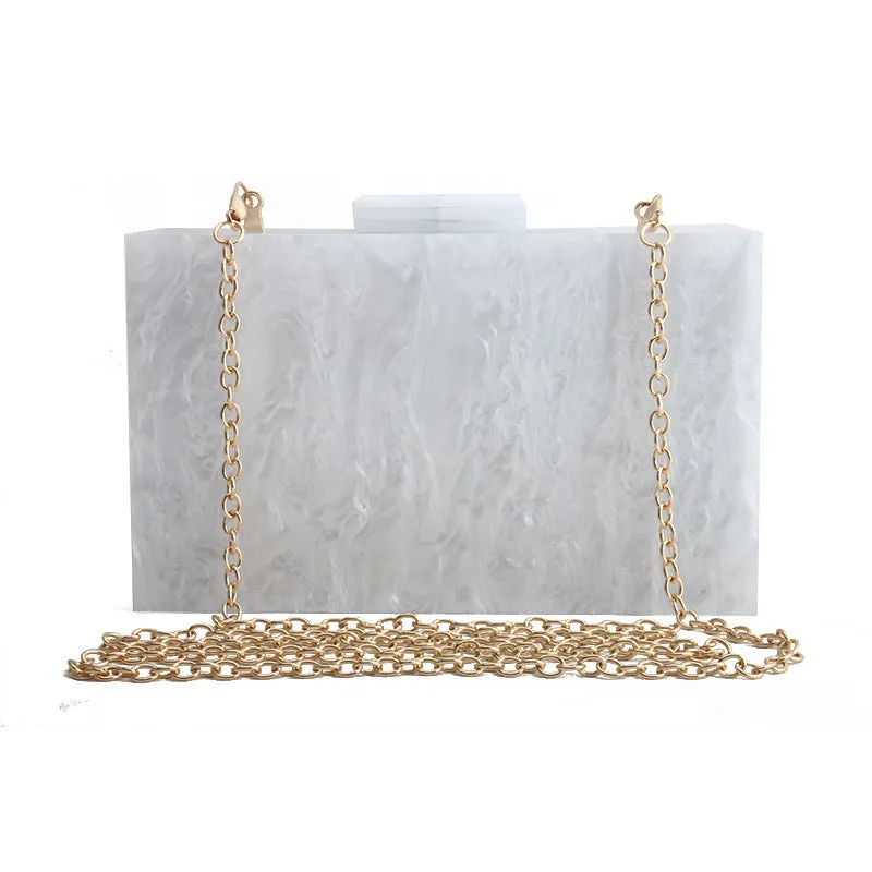 Women Handbags Marble Pattern Acrylic Bag Luxury Handbags Women Bags