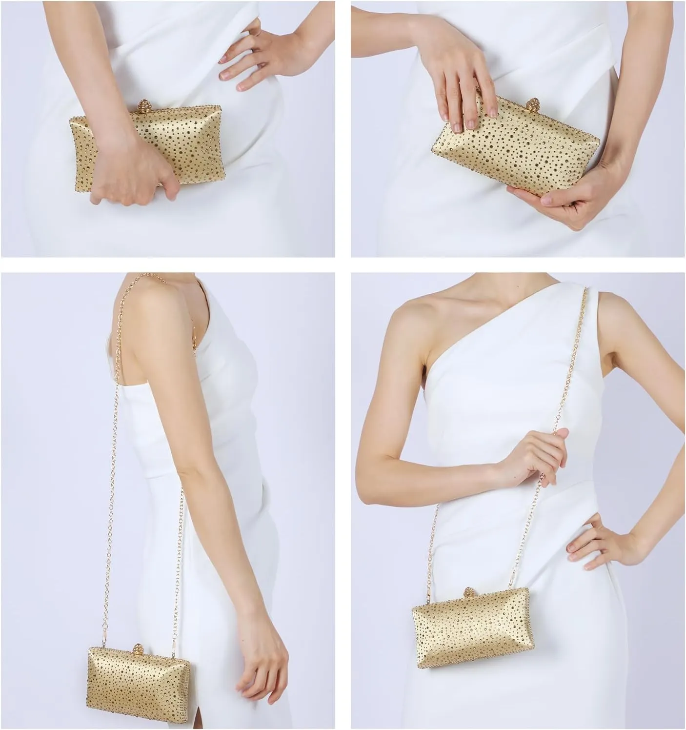 Women Handbags Rhinestone Party Prom Wedding Bride Evening Bags Crystal Party Clutch Purse