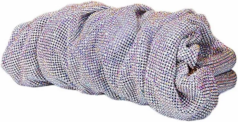 Women Rhinestone Clutch Purse Diamond Evening Bag Chain Handbag Ladies Dumpling Bag Wedding Party Purse
