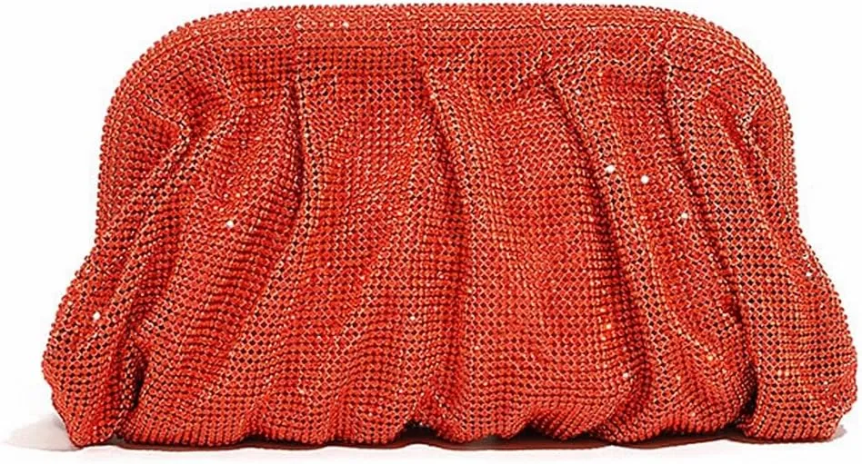 Women Rhinestone Clutch Purse Diamond Evening Bag Chain Handbag Ladies Dumpling Bag Wedding Party Purse