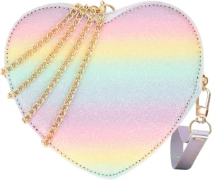 Women Small Glitter Sequins Heart Shape Cross-body Shoulder Bag Handbag Top-handle Bag