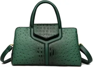 Women Top Handle Handbags Embossed Design Satchel Bag Crocodile Pattern Horizontal Long Purse Flap Shoulder Bag Totes