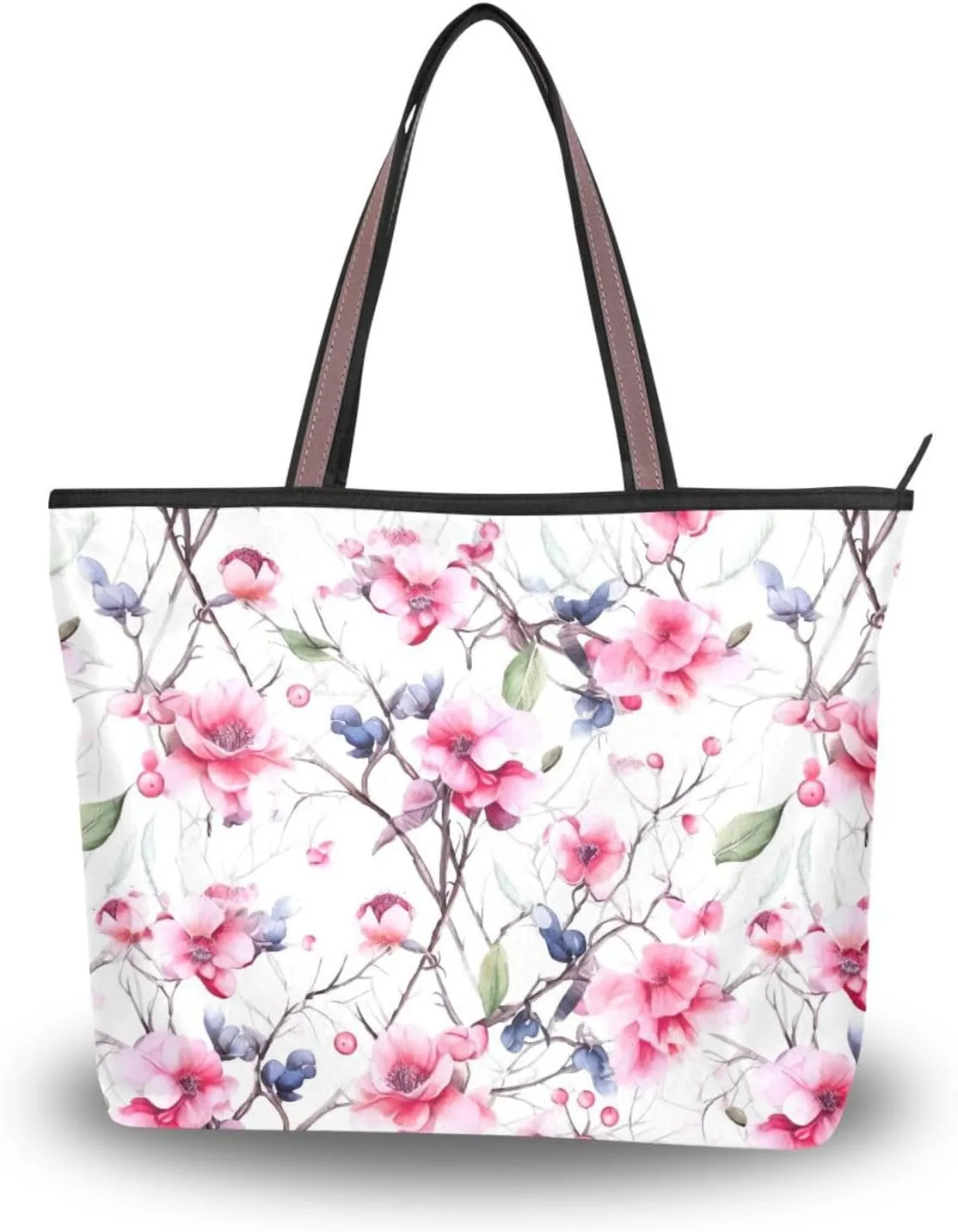Women Tote Bags Flowers Floral Peach Blossom Pink Top Handle Satchel Handbags Shoulder Bag for Shopping 20850668